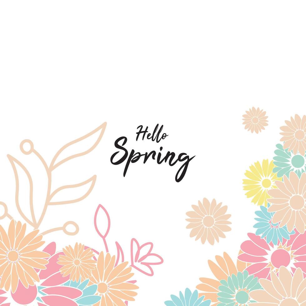 primavera astratto vettore sfondi con fiori, art illustrazione per carta, striscione, invito, sociale media inviare, manifesto, pubblicità.