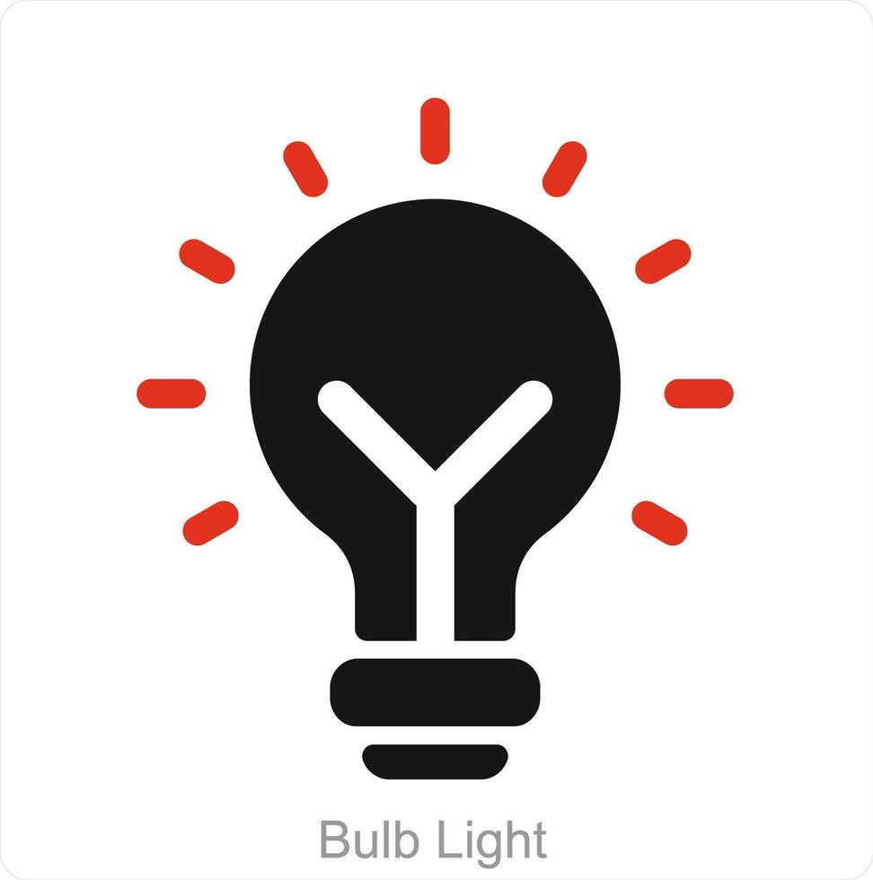lampadina leggero e idea icona concetto vettore