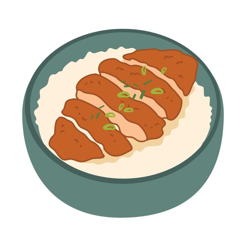 pollo Katsu giapponese cibo illustrazione vettore