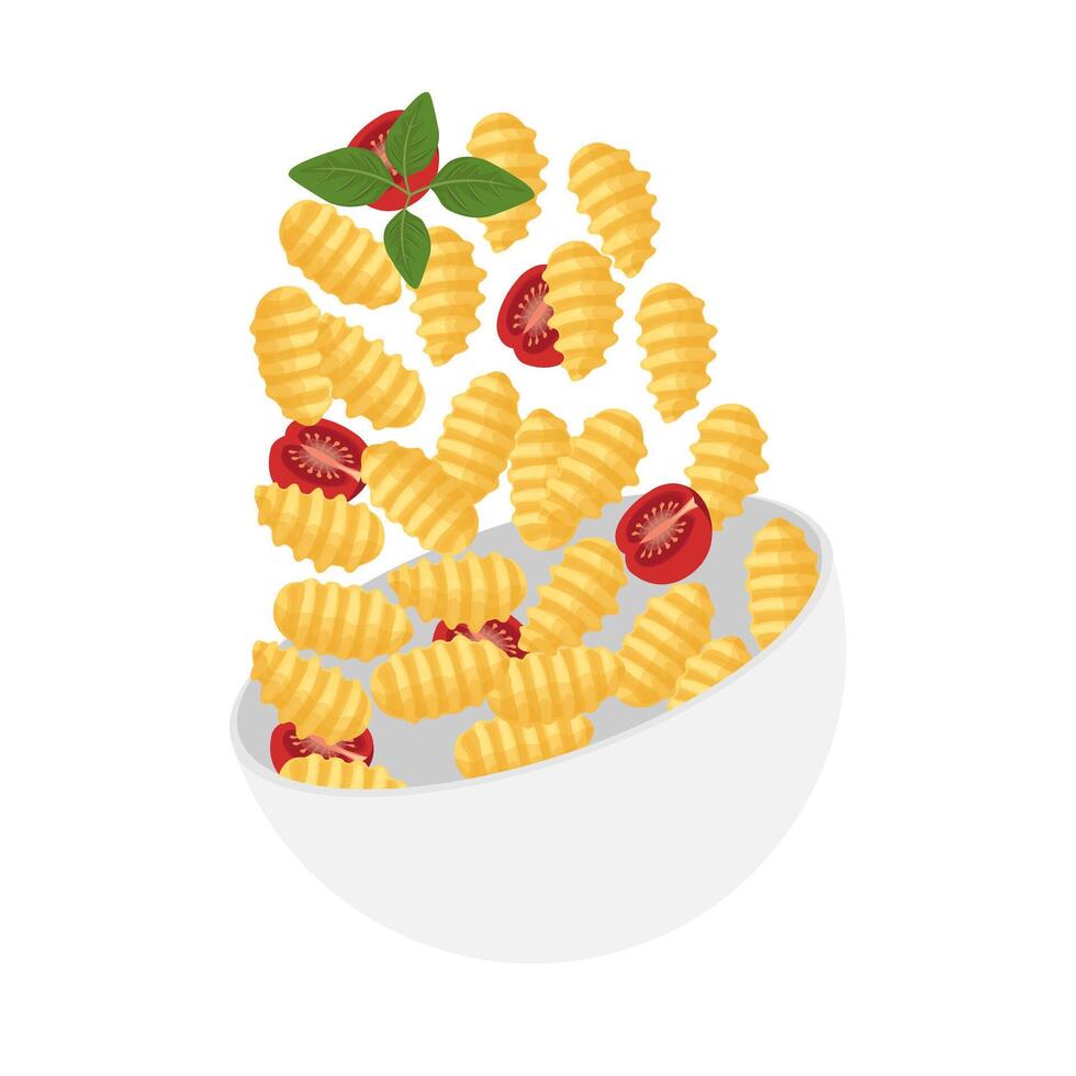 italiano Gnocchi levitazione vettore illustrazione logo