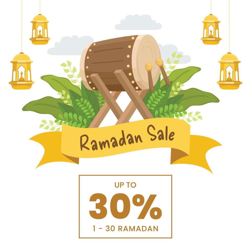 Ramadan vendita piatto vettore islamico saluto design