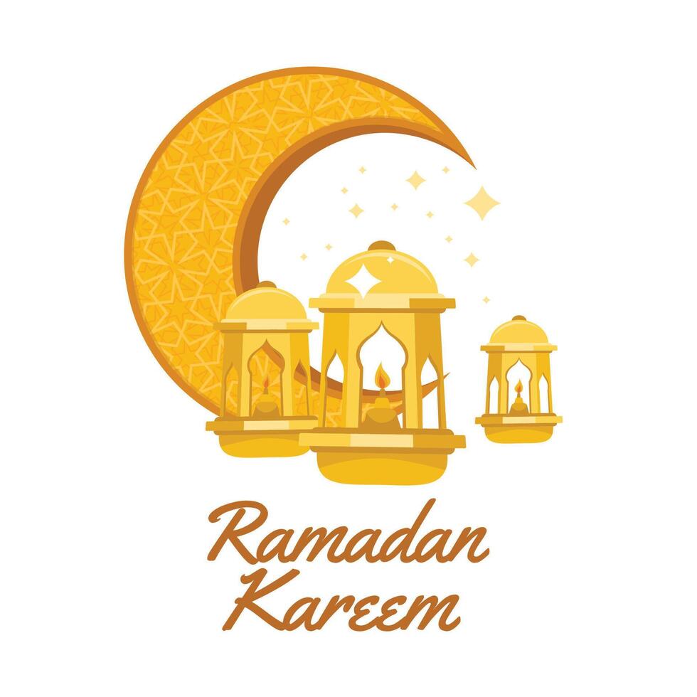 Ramadan kareem islamico saluto vettore