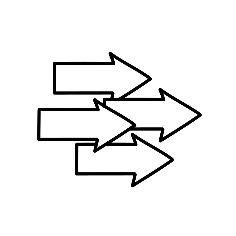 freccia icona. mano disegnato vettore illustrazione. modificabile linea ictus.