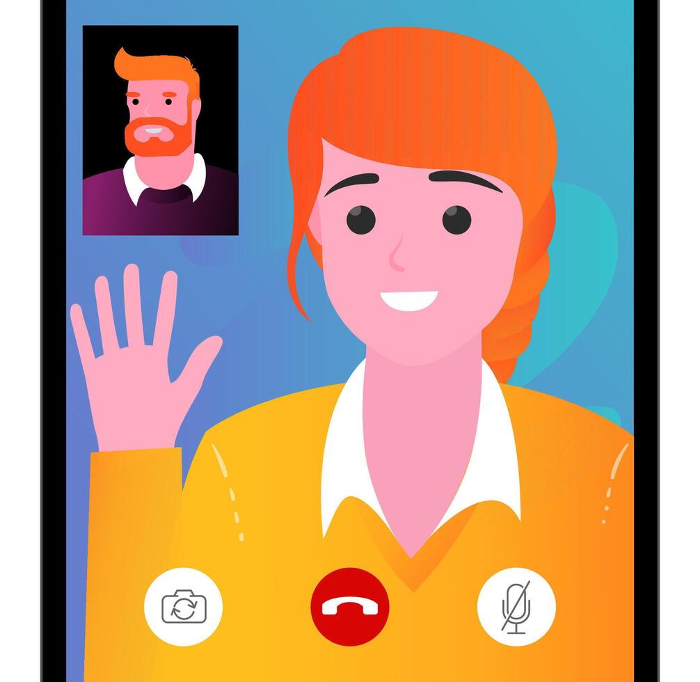 video chiamata inteligente Telefono schermo vettore