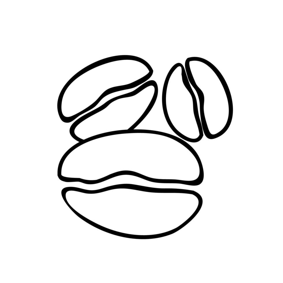 caffè fagioli icona. mano disegnato vettore illustrazione. modificabile linea ictus
