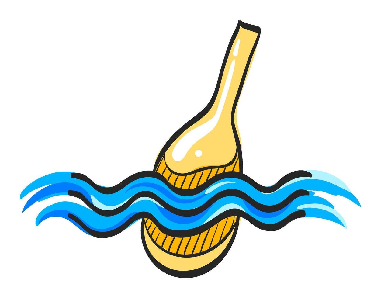pesca galleggiante icona nel mano disegnato colore vettore illustrazione