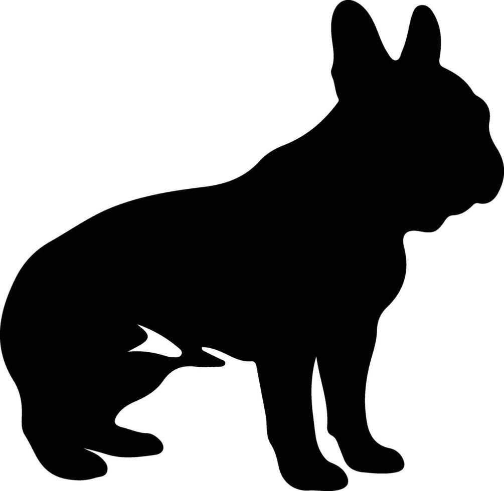 francese bulldog nero silhouette vettore