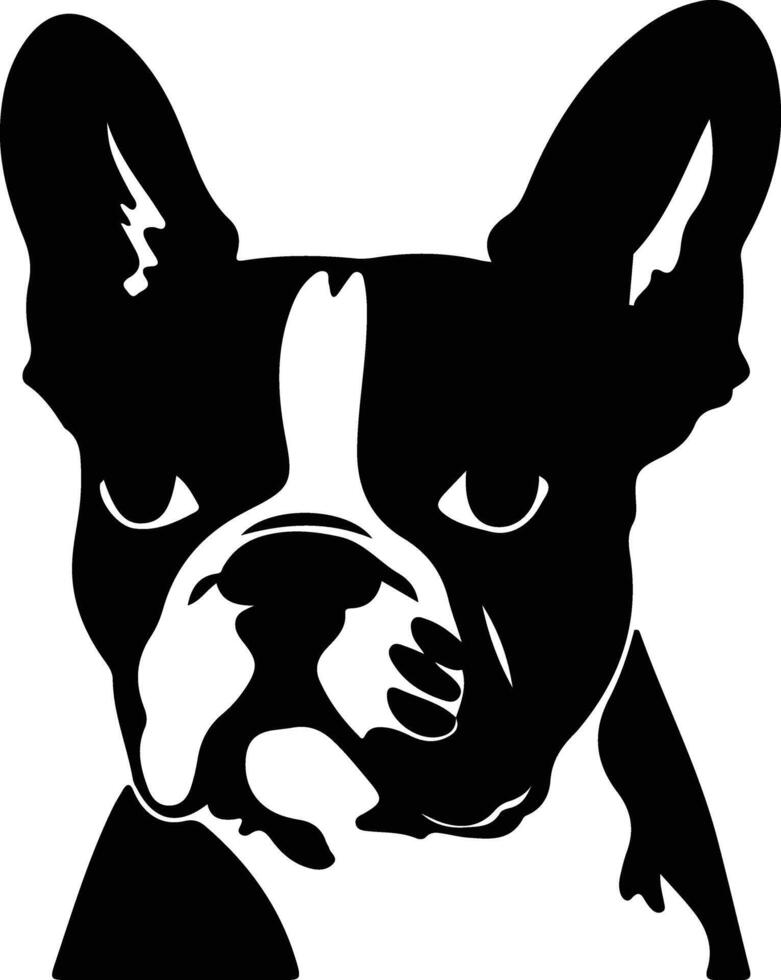 boston terrier nero silhouette vettore