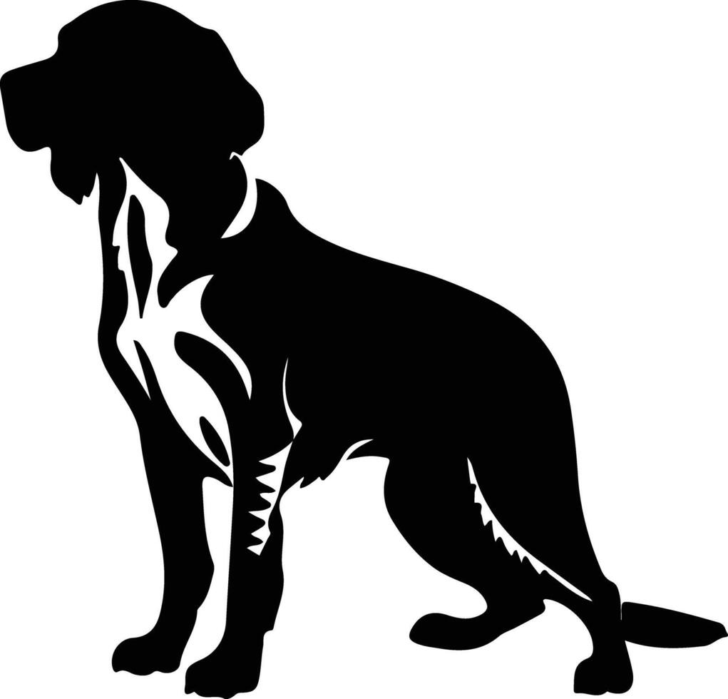 piccolo Münsterlander pointer nero silhouette vettore