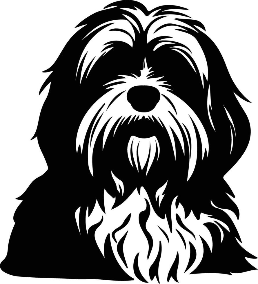 tibetano terrier nero silhouette vettore