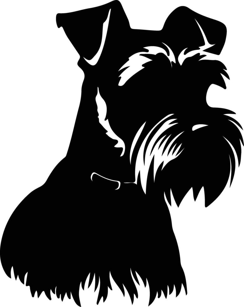 miniatura schnauzer nero silhouette vettore