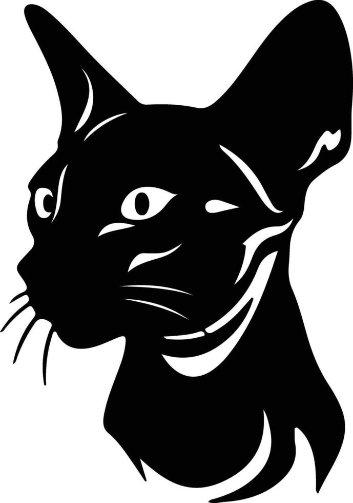 sphynx gatto silhouette ritratto vettore