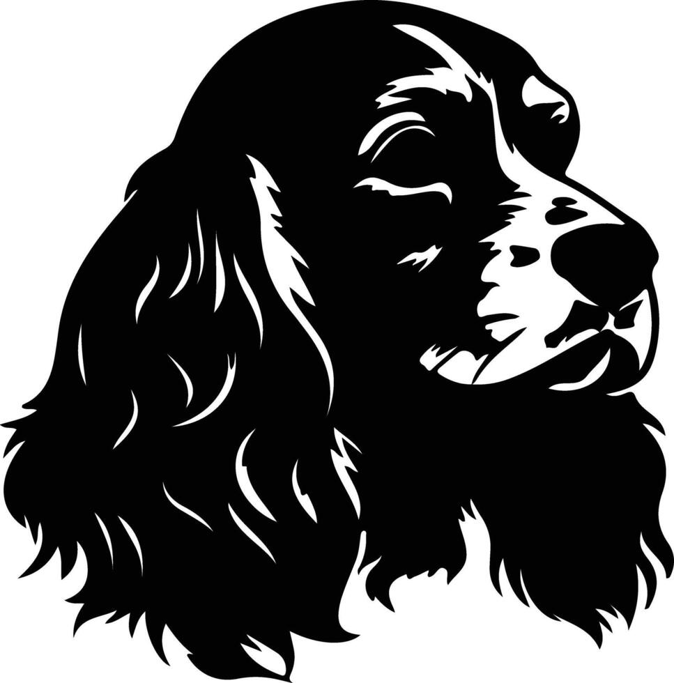 cocker spaniel silhouette ritratto vettore