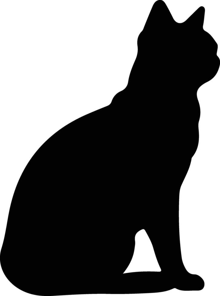 americano capelli corti gatto nero silhouette vettore