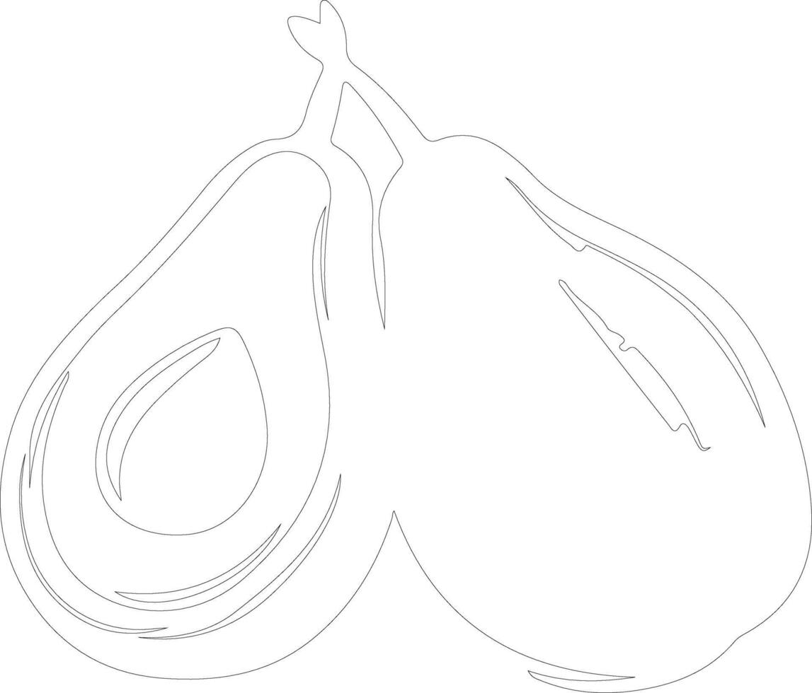 avocado schema silhouette vettore