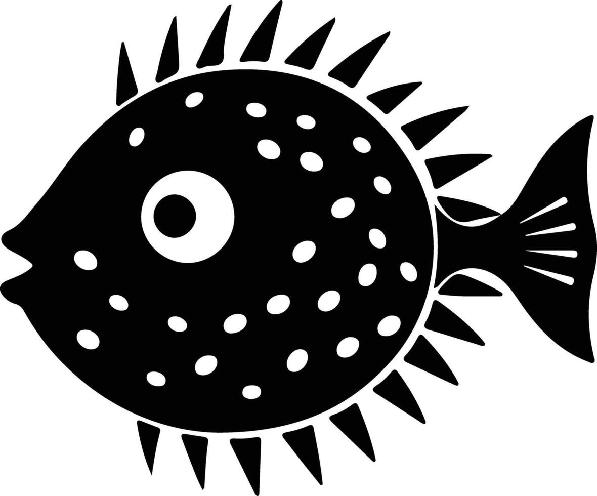 Blowfish silhouette ritratto vettore