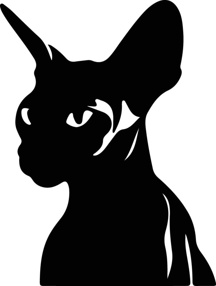 sphynx gatto nero silhouette vettore