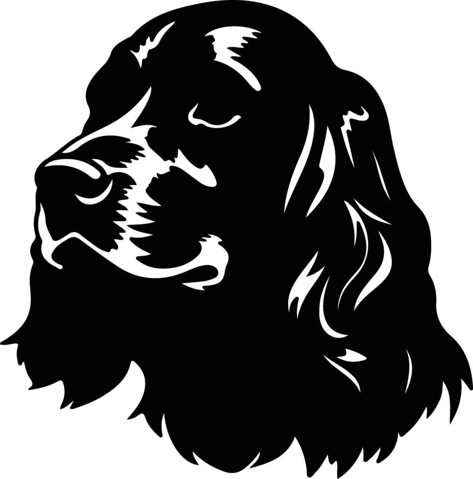 ragazzo spaniel silhouette ritratto vettore