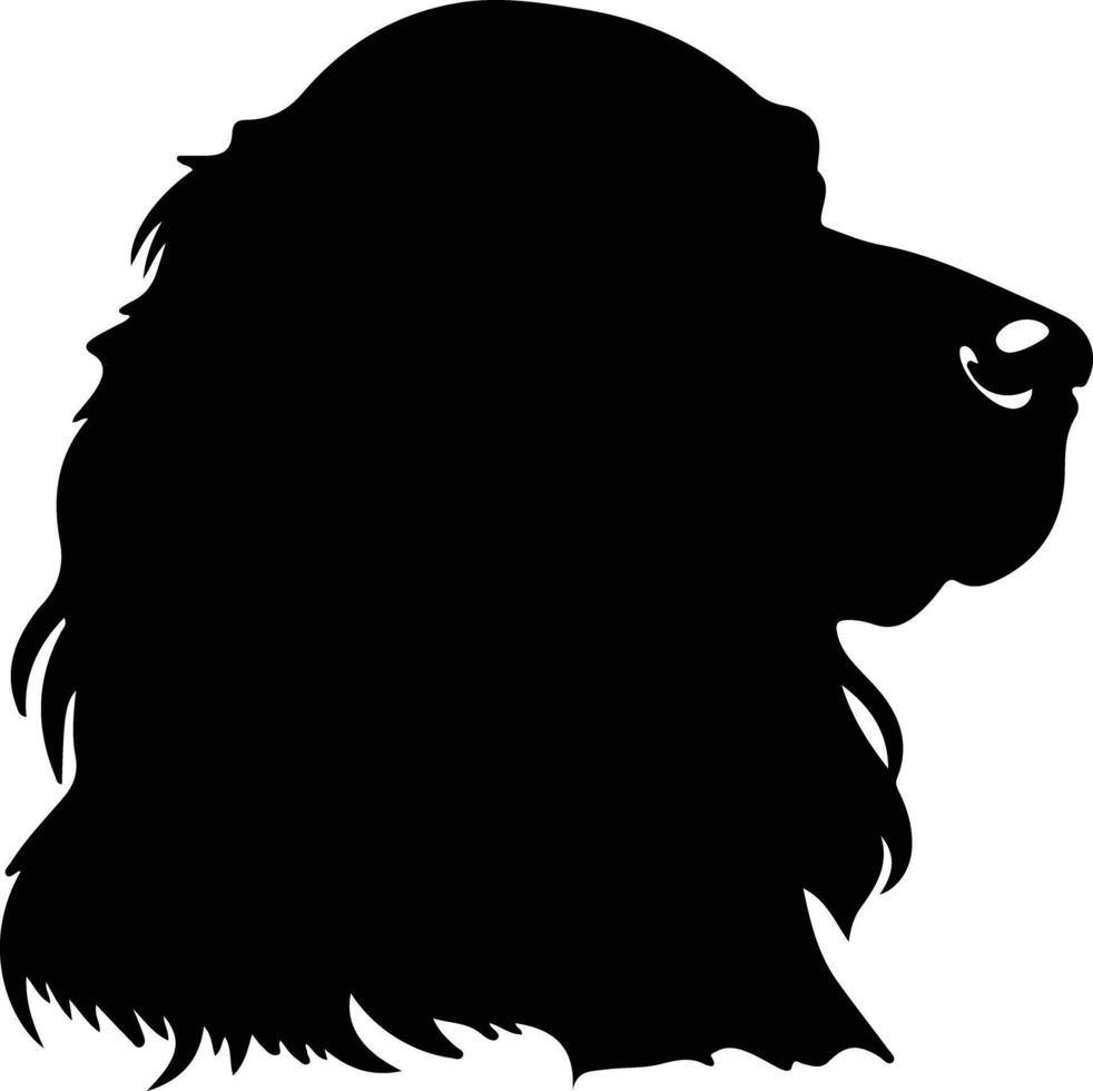 ragazzo spaniel nero silhouette vettore