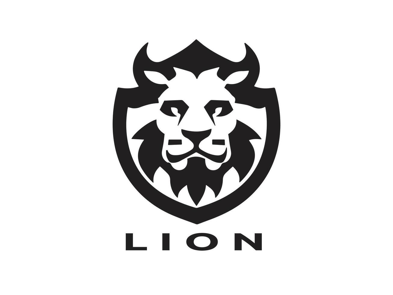 vichingo Leone logo design vettore modello