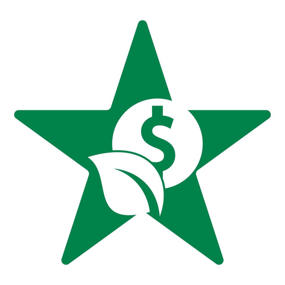 foglia moneta stella forma concetto vettore logo icona.