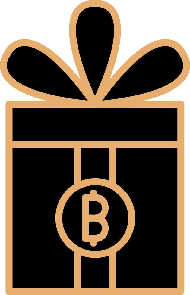 regalo bitcoin vettore icona