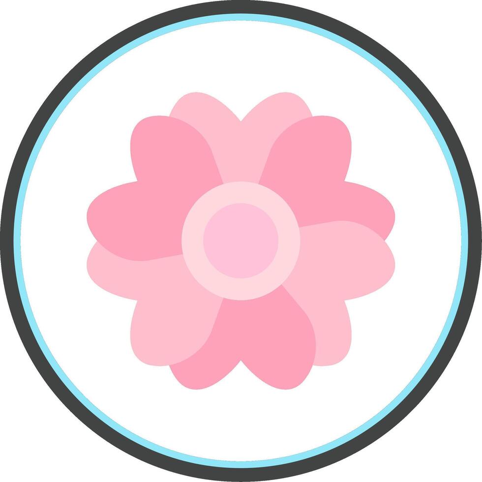 sakura piatto cerchio icona vettore
