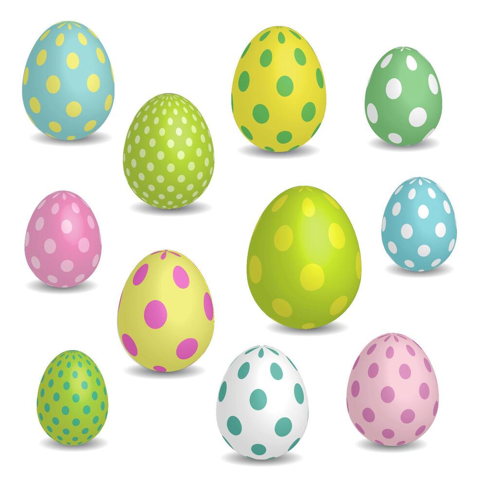 set di uova colorate di Pasqua vettore