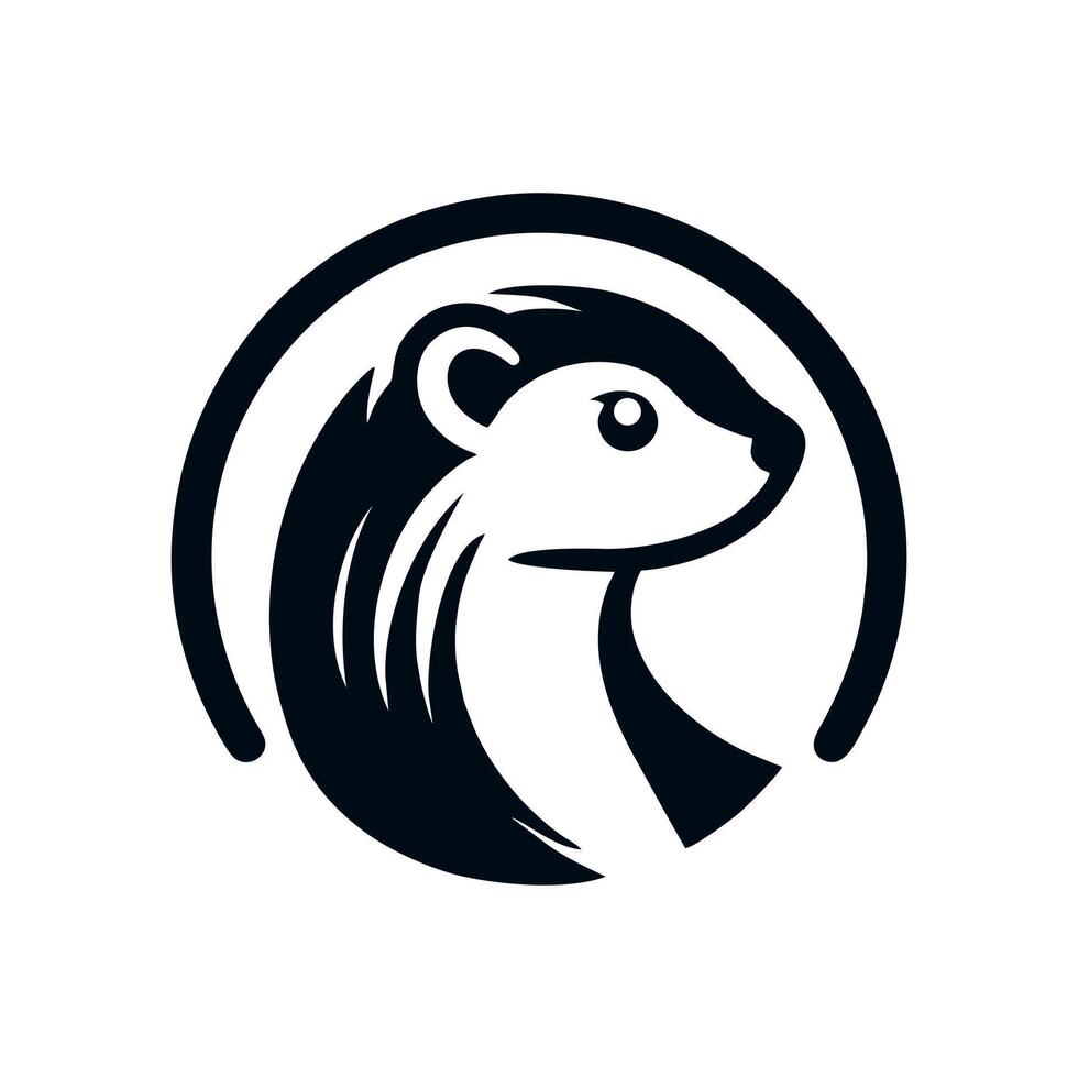 donnola logo design nel un' semplice e elegante stile vettore