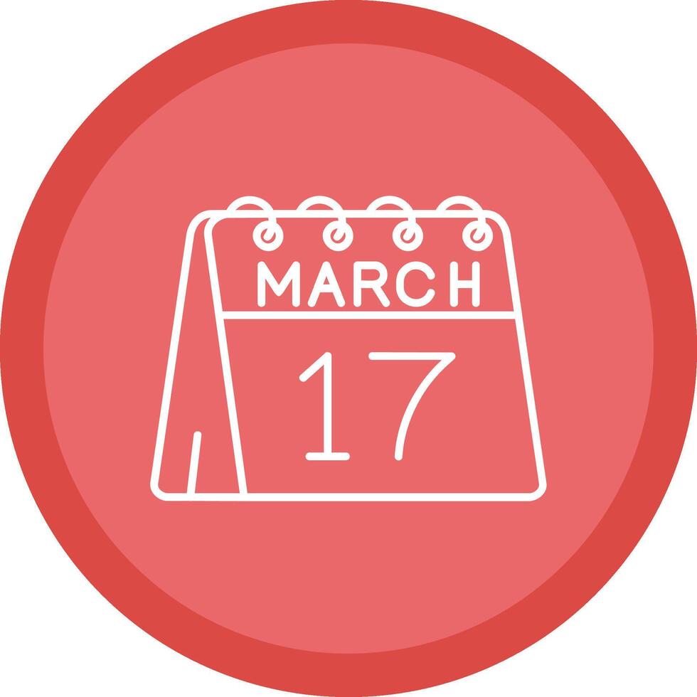 17 ° di marzo piatto cerchio multicolore design icona vettore