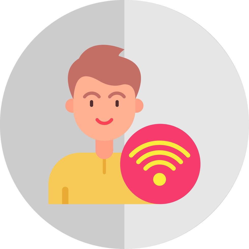 Wi-Fi piatto cerchio multicolore design icona vettore
