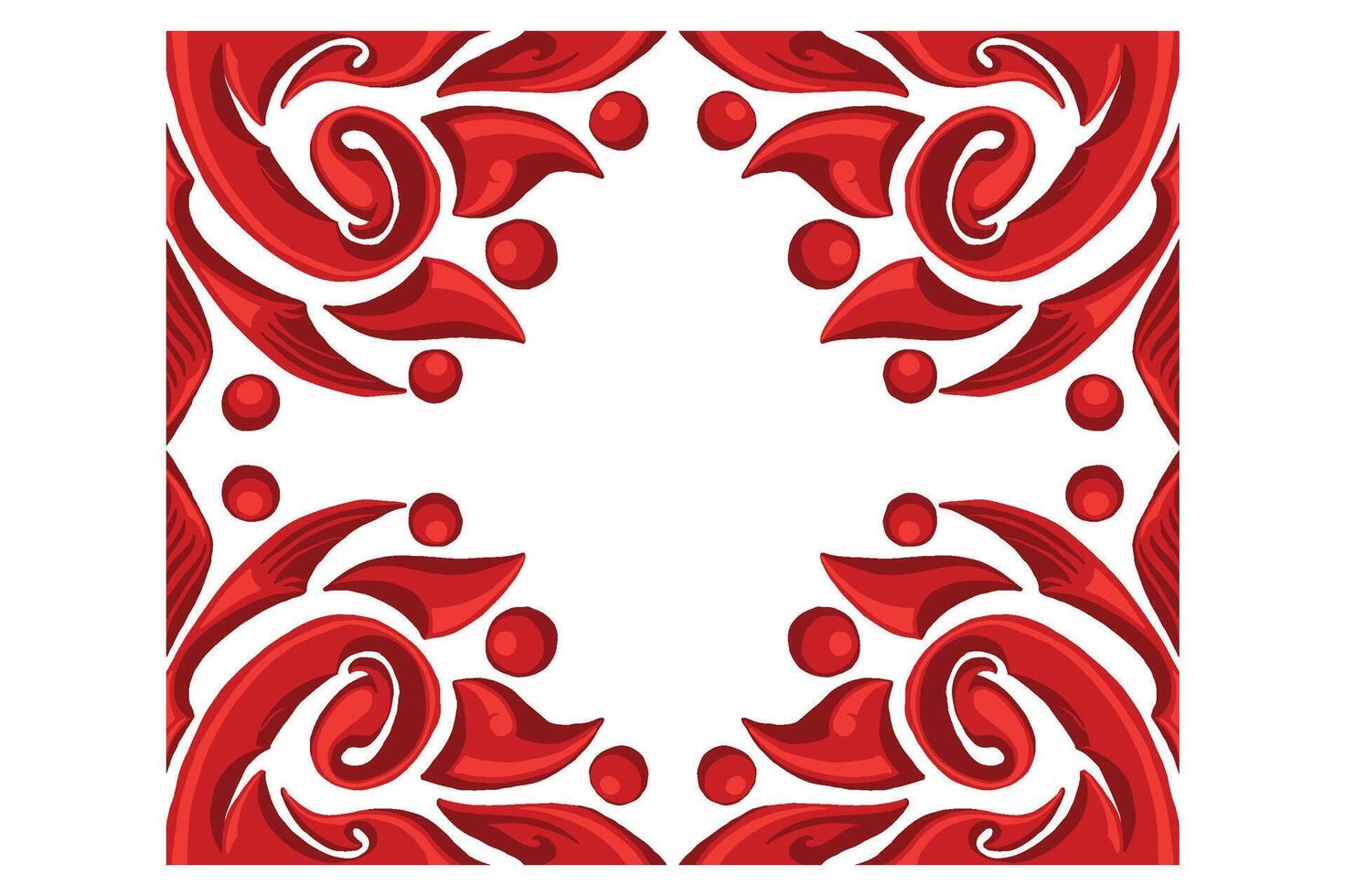 rosso orament telaio confine vettore per decorazione design