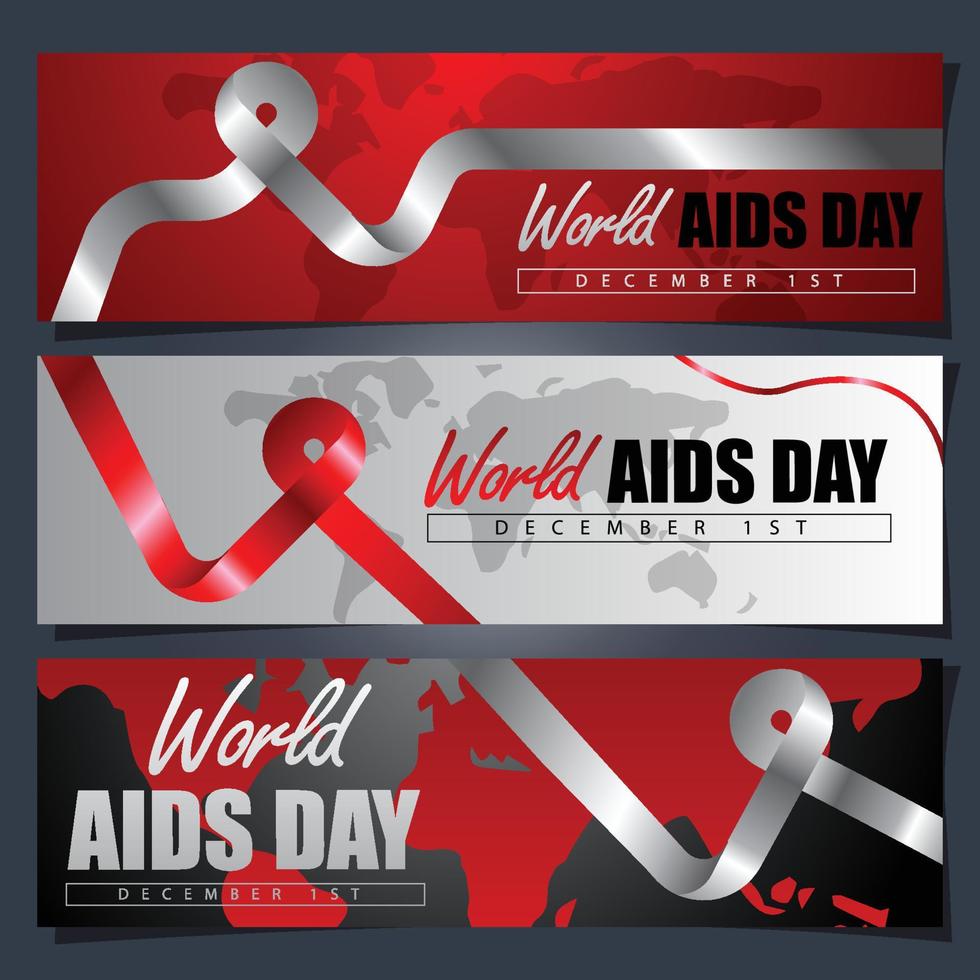 concetto di banner per la giornata mondiale dell'aids vettore