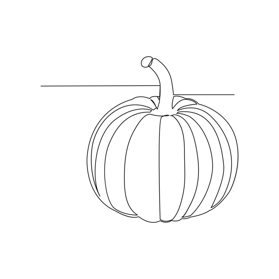 vettore nel uno continuo linea disegno di zucca illustrazione concetto di verdure minimo design