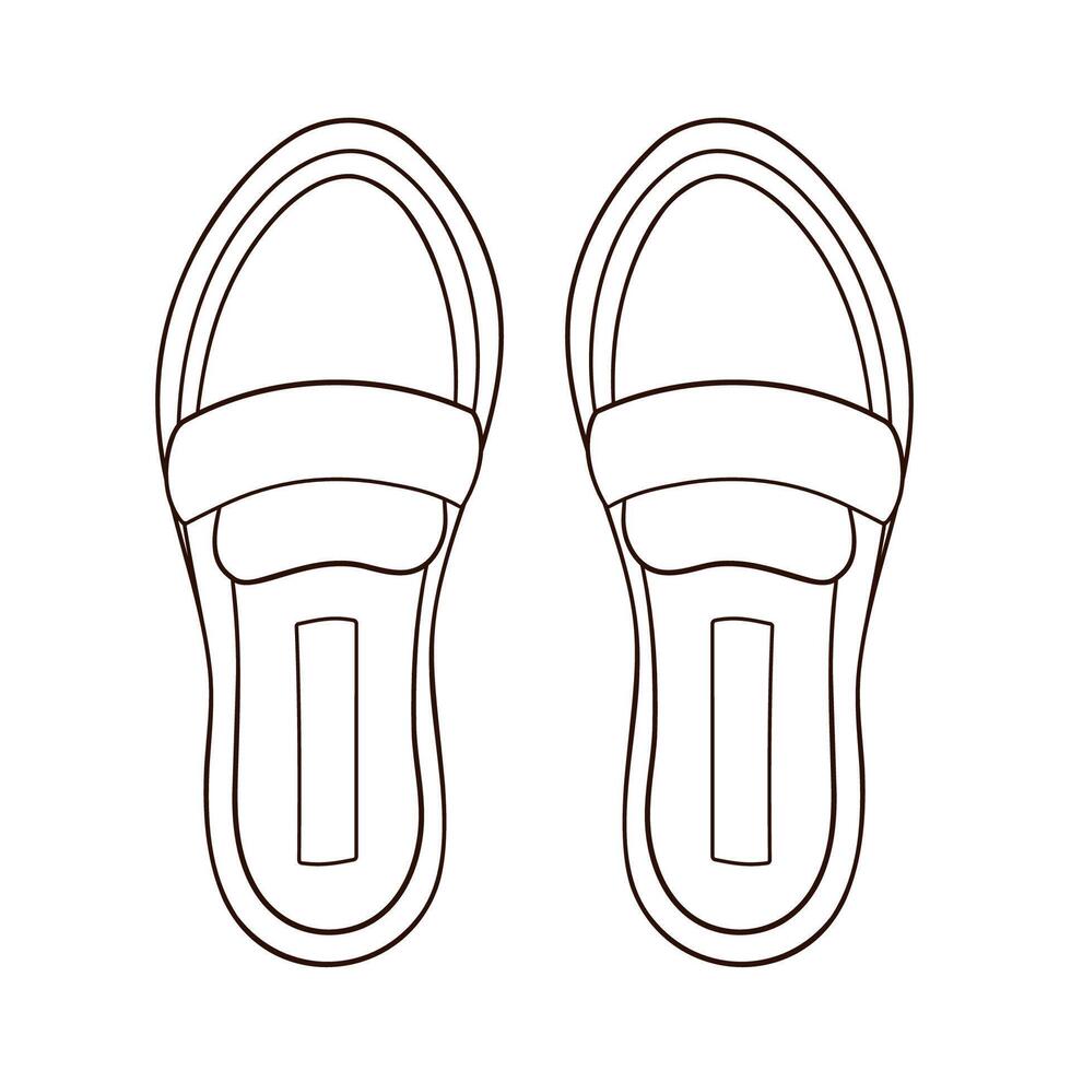 mocassini scarpe, casuale calzature per uomo e donna. linea arte stile icona, logo per scarpa negozio. vettore illustrazione isolato su un' bianca sfondo.