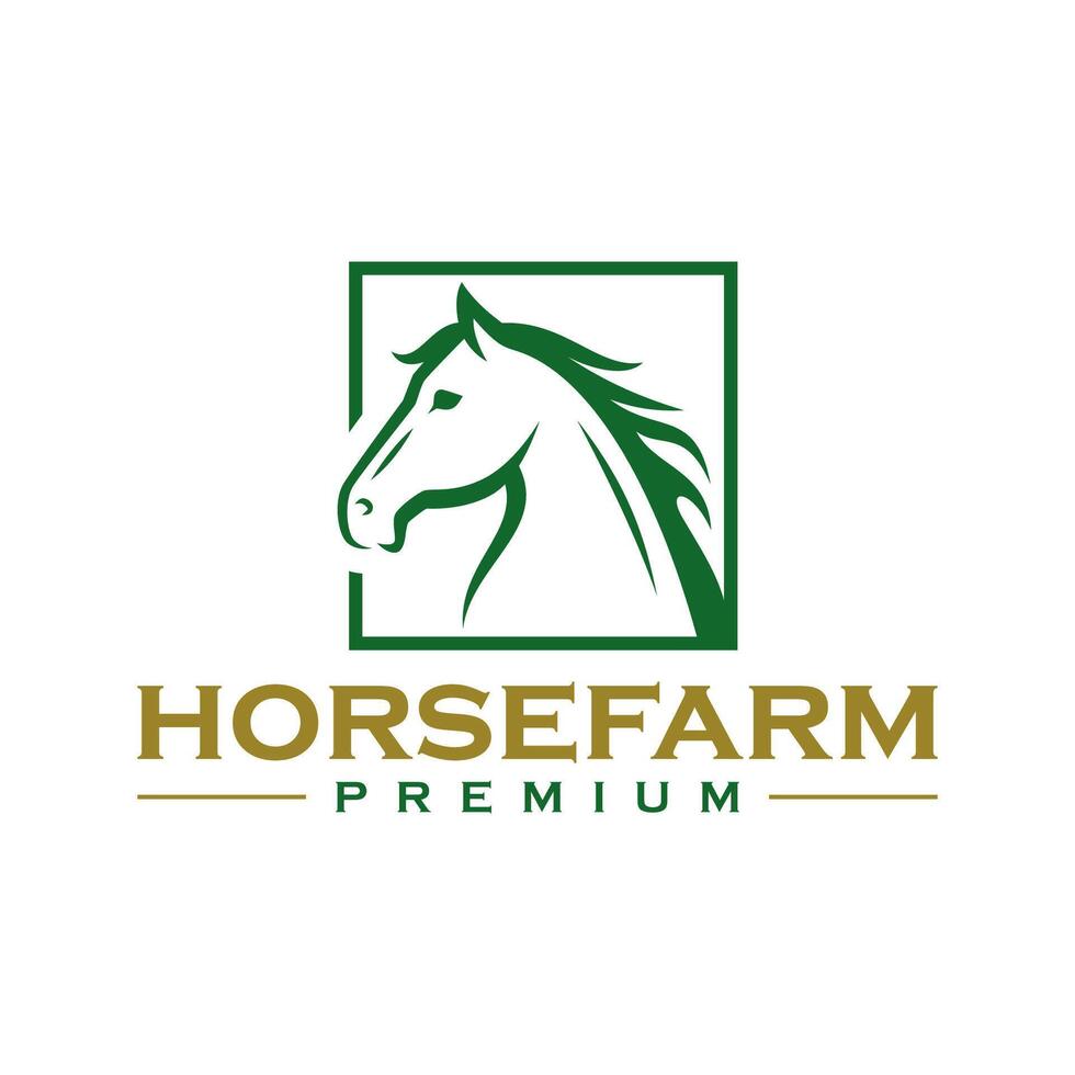 cavallo azienda agricola logo design vettore modello