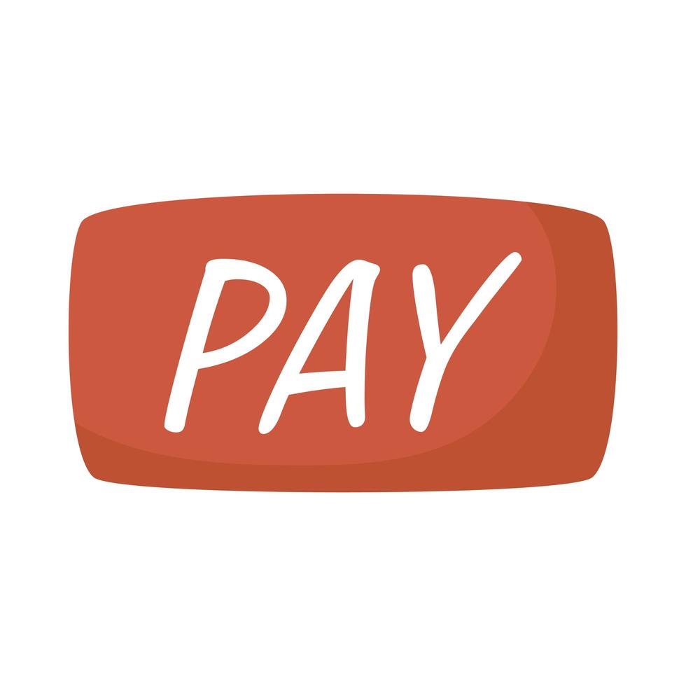 pulsante di pagamento e-commerce icona isolata vettore