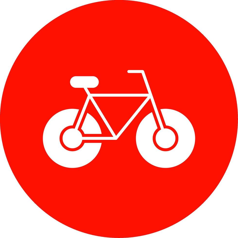bicicletta glifo cerchio icona vettore