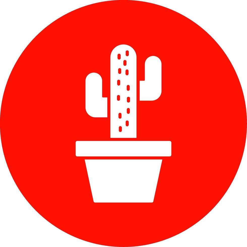 cactus glifo cerchio icona vettore