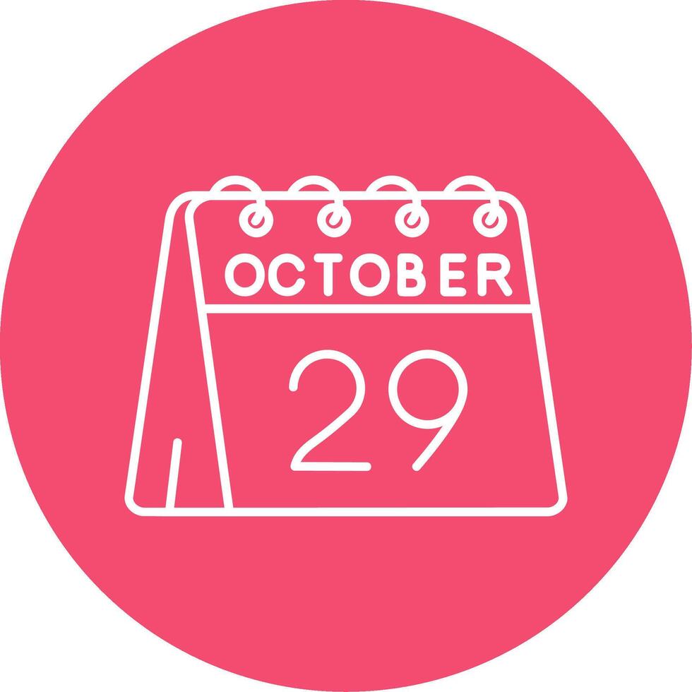 29th di ottobre lineare cerchio multicolore design icona vettore
