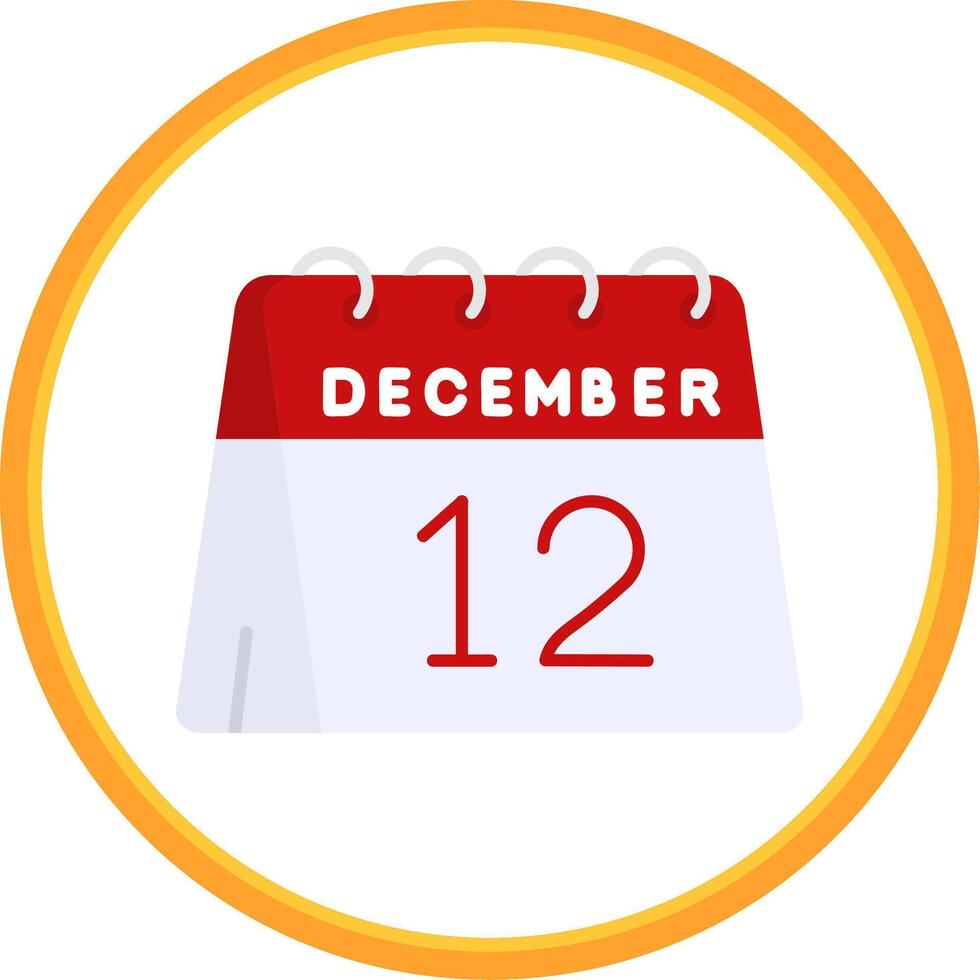 12 ° di dicembre piatto cerchio uni icona vettore