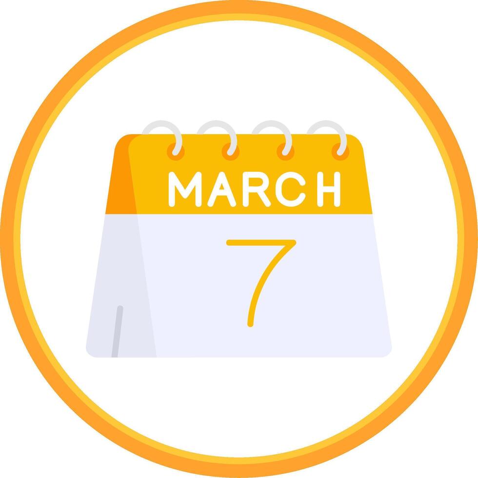 7 ° di marzo piatto cerchio uni icona vettore