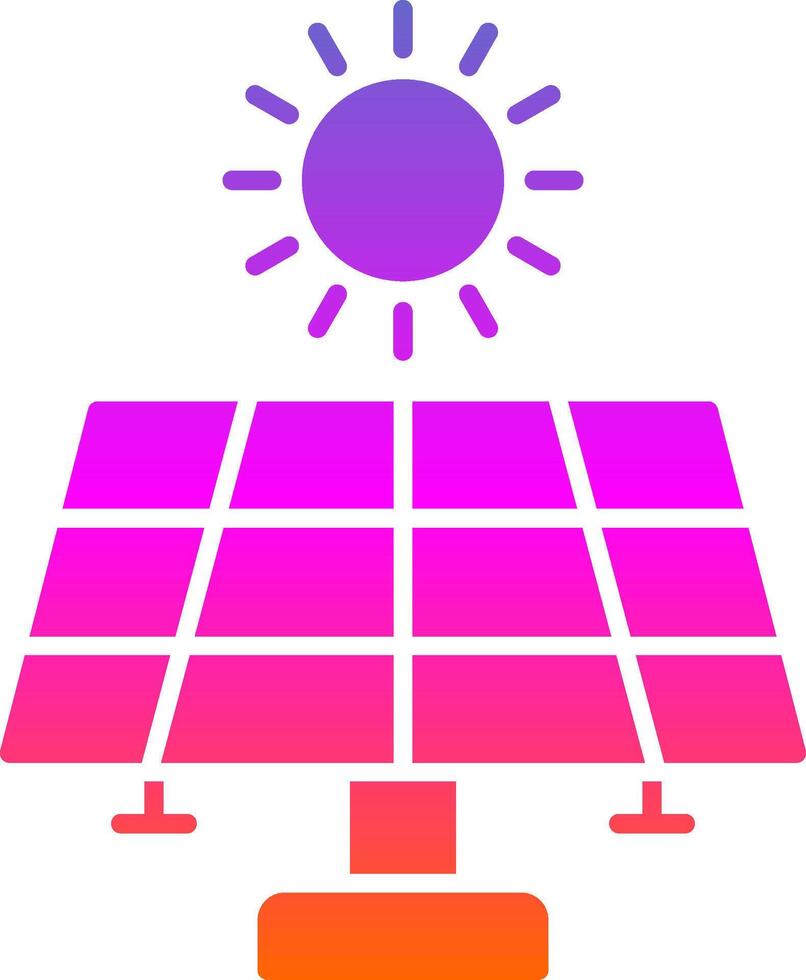 solare energia glifo pendenza icona vettore