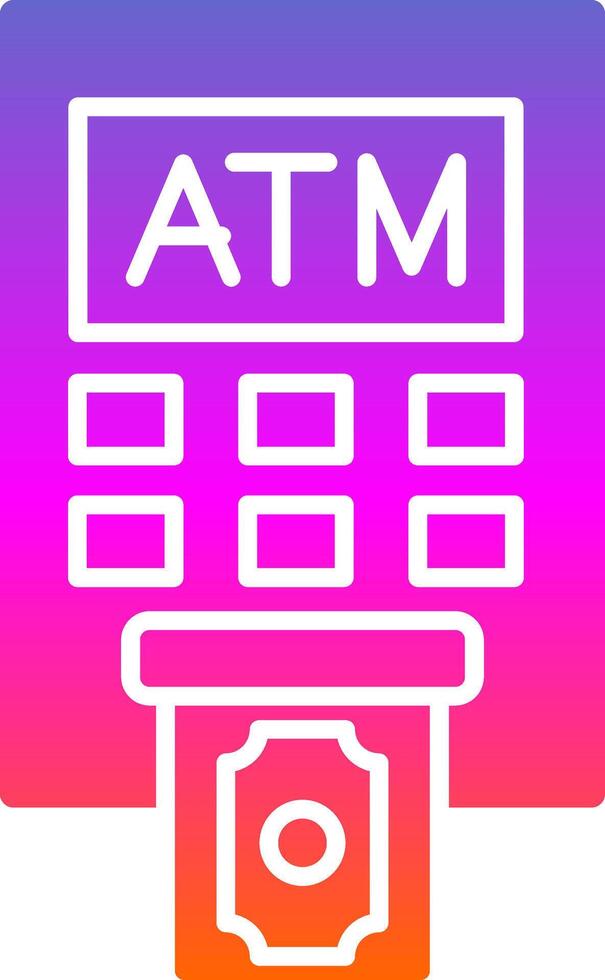 ATM macchina glifo pendenza icona vettore
