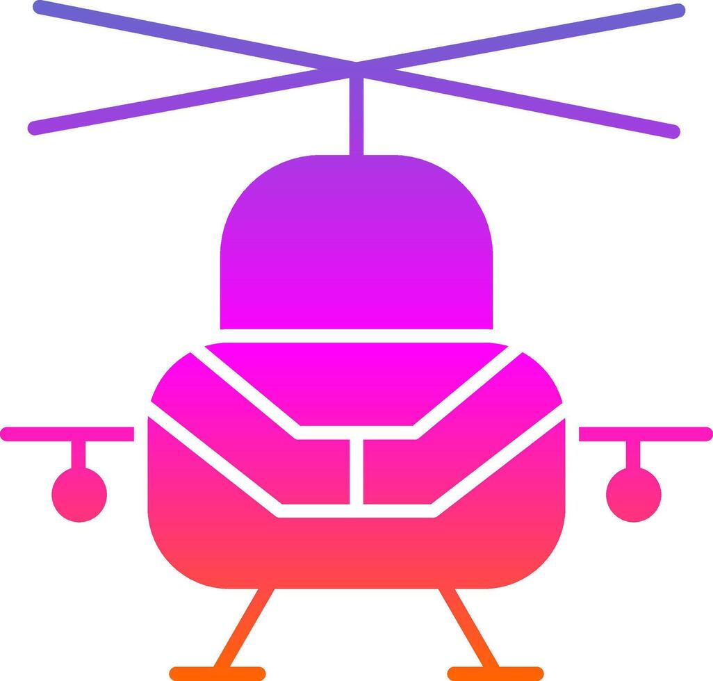militare elicottero glifo pendenza icona vettore