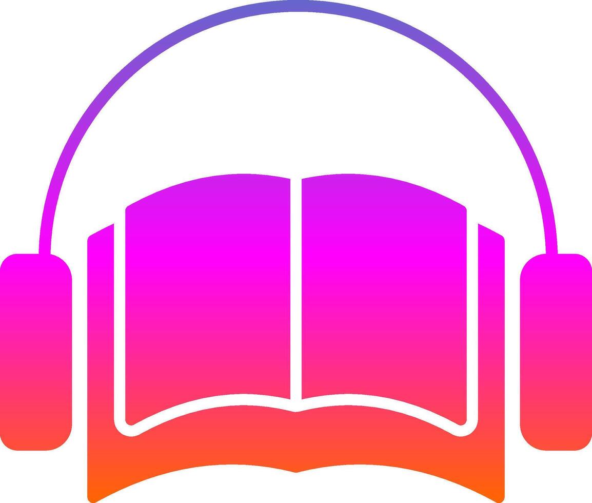 Audio libro glifo pendenza icona vettore