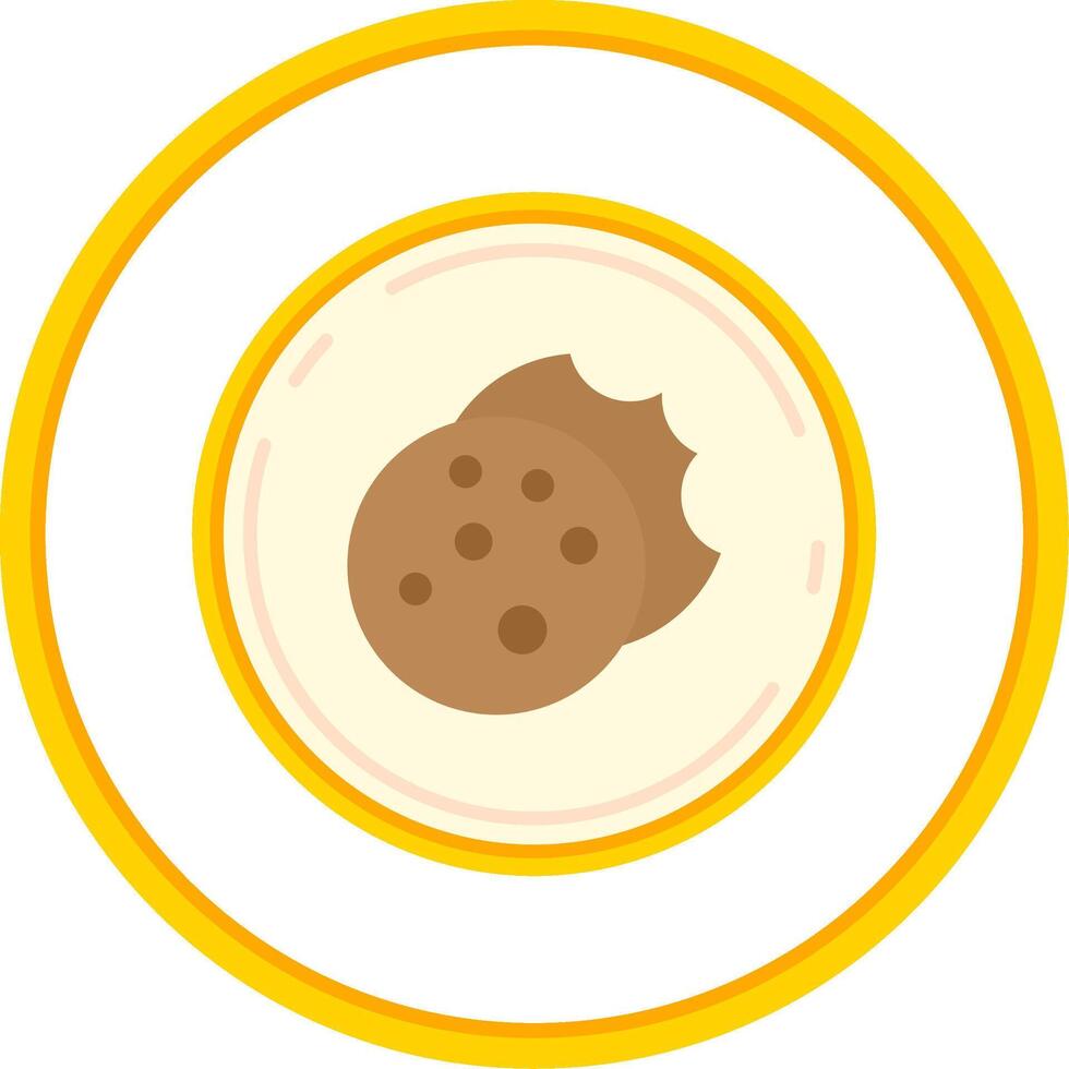 biscotto piatto cerchio uni icona vettore