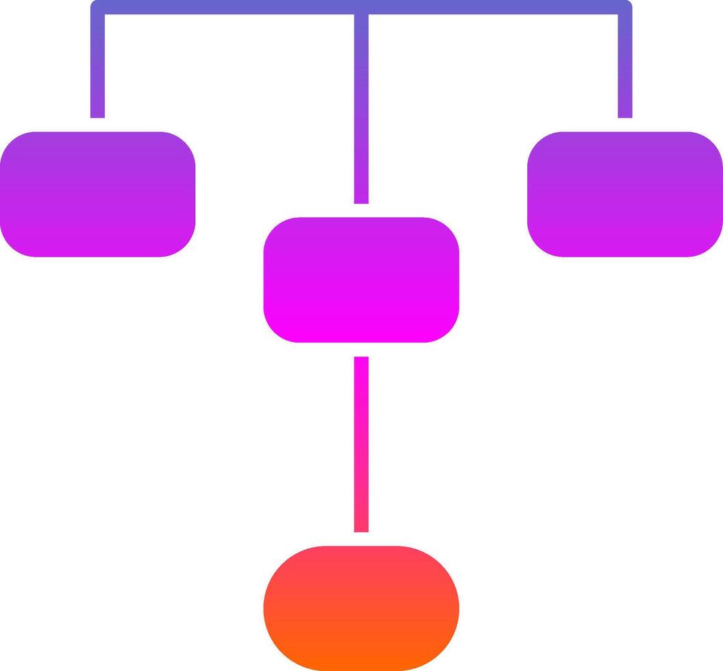 gerarchico struttura glifo pendenza icona vettore
