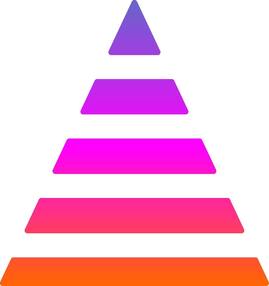 piramide grafico glifo pendenza icona vettore