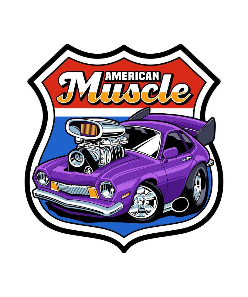 americano muscolo Vintage ▾ cartone animato illustrazione vettore